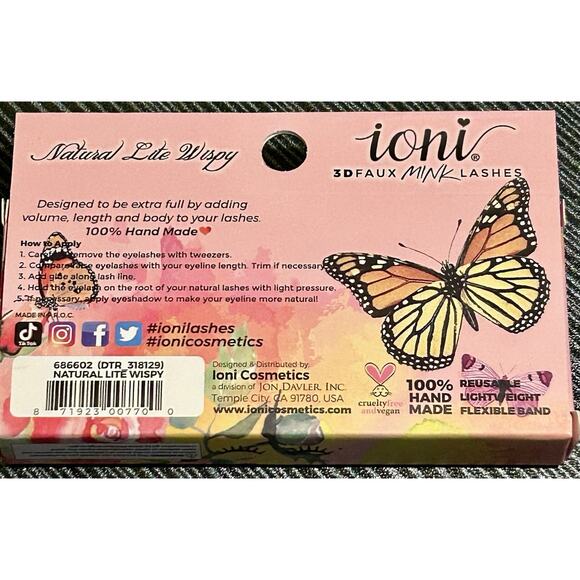 ~NIB~Ioni Natural Lite & Medium Wispy Lightweight 3D Faux Mink Lashes👁️Lot Of 3 - Picture 6 of 9